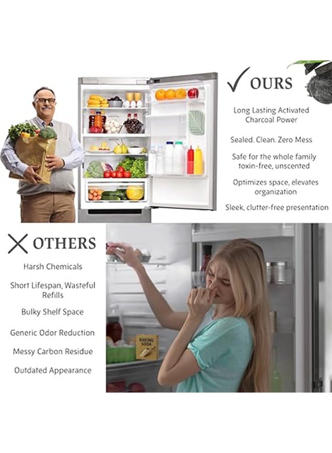 2PCS Fridge Deodorizer & Odor Eliminator - Activated Charcoal Air Freshener Outperforms Baking Soda – Non-Toxic, Long-Lasting, for Refrigerator, Freezer & Pantry - Image 3